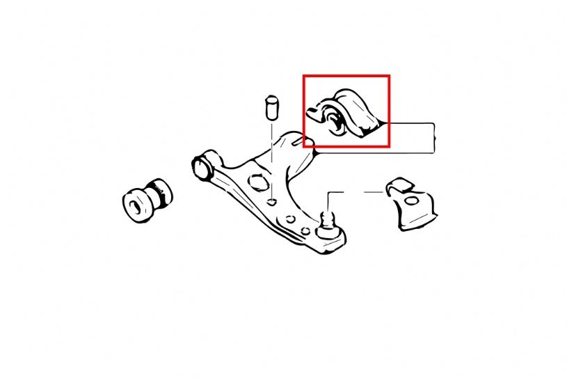 Boccole lato posteriore grande bracci inferiori anteriori in gomma Hardrace Ford Focus MK1 – kit 2 pezzi – foto 2