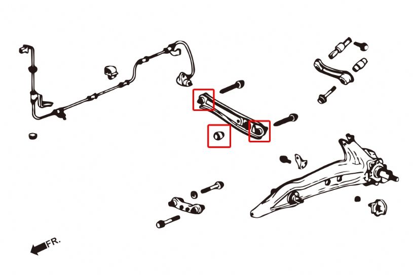 Boccole per bracci inferiori posteriori Hardrace Honda Civic 1996–2001 con attacco ammortizzatore 40 mm – 6 pezzi – foto 2