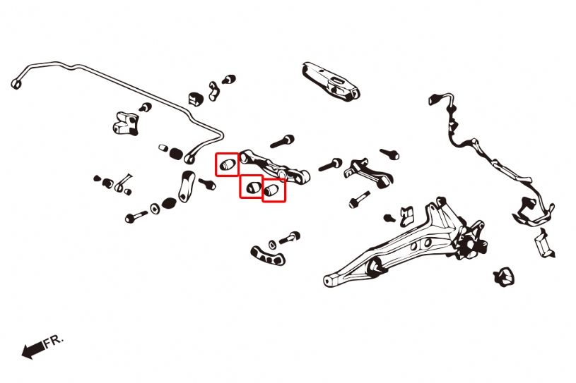 Boccole per bracci inferiori posteriori Hardrace Honda Integra DA – 6 pezzi – foto 2