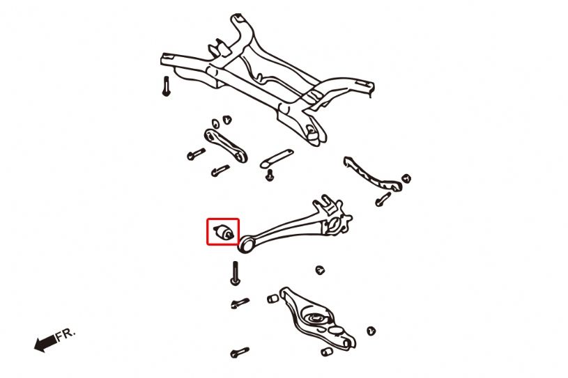 Boccole per bracci longitudinali posteriori Hardrace Mitsubishi Outlander MK2 CW – 2 pezzi – foto 2