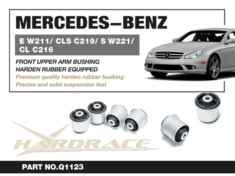 Boccole per bracci superiori anteriori Hardrace Mercedes Classe E W211, CLS C219, Classe S W221 e CL C216 – 4 pezzi – foto 2