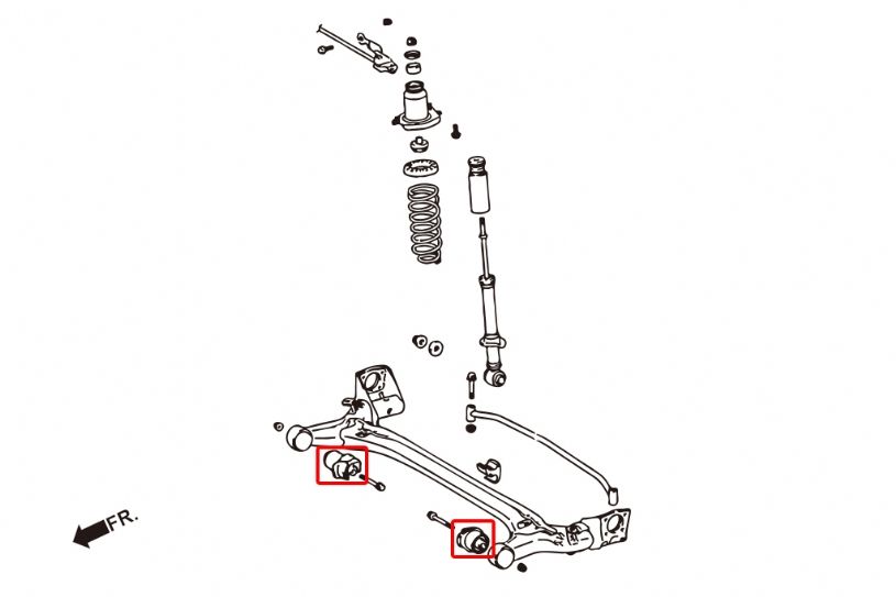 Boccole ponte torcente posteriore Hardrace Toyota Corolla, Prius e Wish – 2 pezzi – foto 2