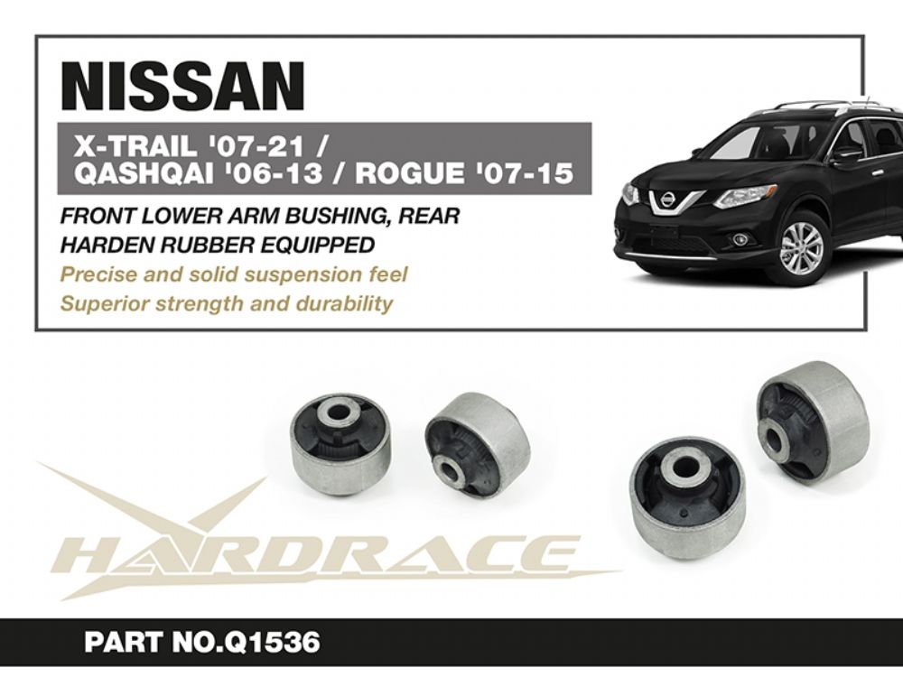 Boccole posteriori per bracci inferiori anteriori Hardrace Nissan Qashqai J10 e X-Trail – kit 2 pezzi – foto 2
