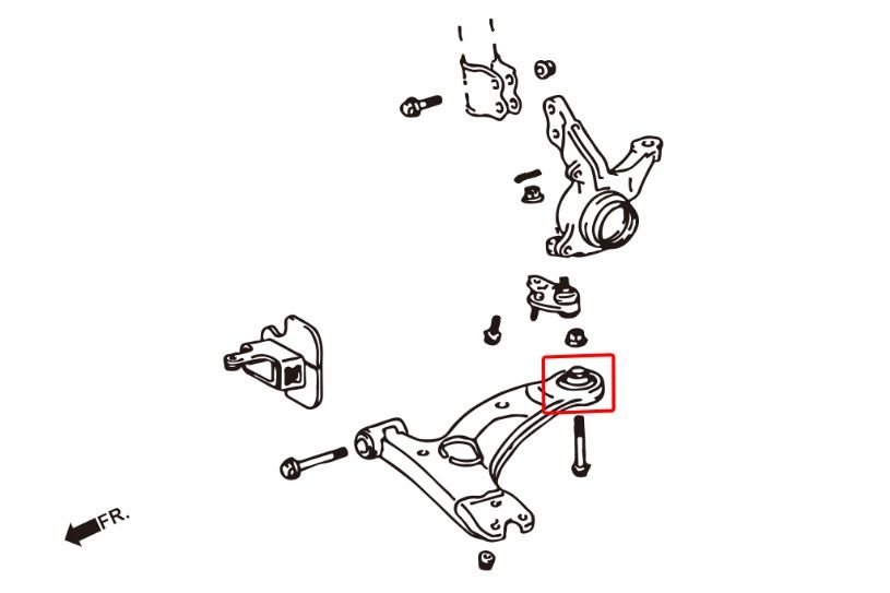 Boccole posteriori per bracci inferiori anteriori Hardrace Toyota Corolla MK9, MK10 E140, MK11 E170 e Wish – 2 pezzi – foto 2