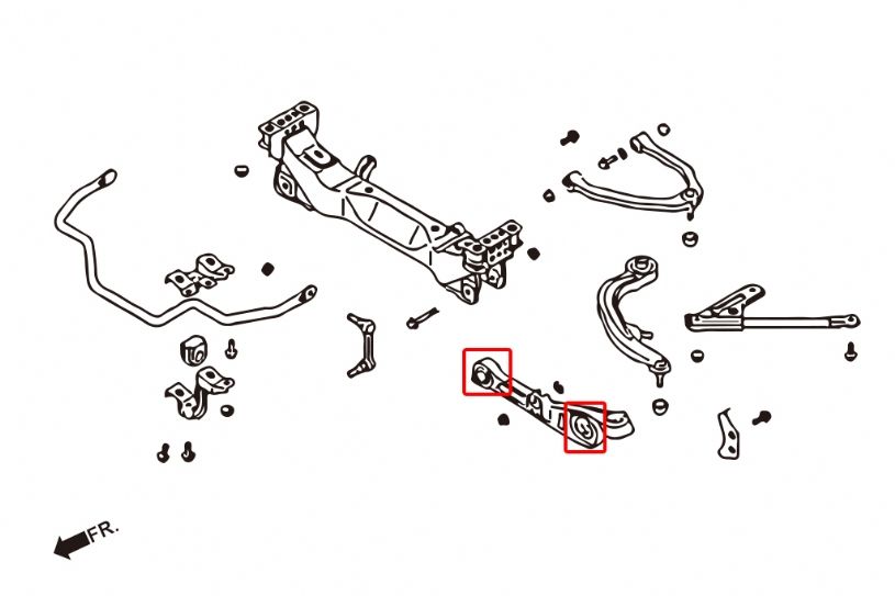 Boccole sferiche bracci inferiori anteriori Hardrace Nissan 350Z e Infiniti G35 – kit 4 pezzi – foto 2