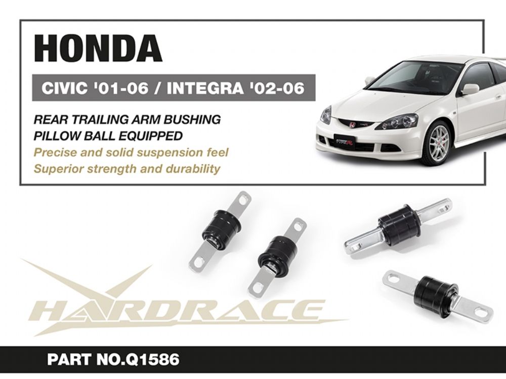 Boccole sferiche bracci longitudinali posteriori Hardrace Honda Civic MK7, Integra DC5, CR-V MK2, Stream ed Element – 2 pezzi – foto 2