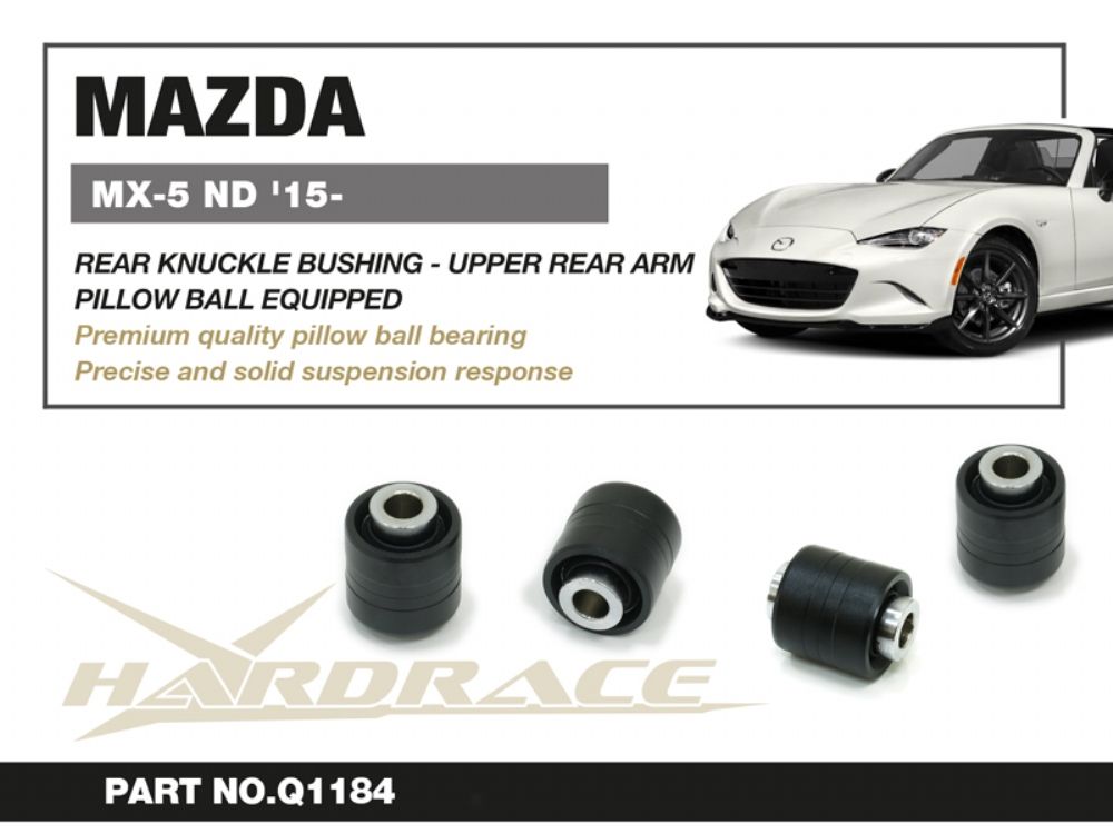 Boccole sferiche fuselli posteriori per bracci superiori posteriori Hardrace Mazda MX-5 ND – 2 pezzi – foto 2
