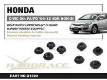 Boccole supporti superiori ammortizzatori posteriori Hardrace Honda Civic MK8 FD – 4 pezzi – foto 2