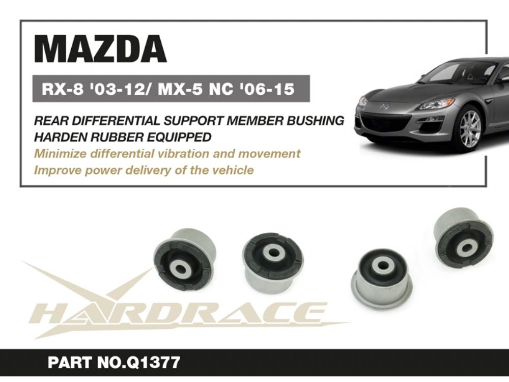 Boccole traversa supporto differenziale posteriore Hardrace Mazda MX-5 NC e RX-8 – kit 2 pezzi – foto 2