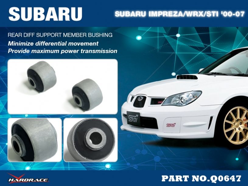 Boccole traversa supporto differenziale posteriore Hardrace Subaru Impreza MK2 WRX e STI GD e GG – 2 pezzi – foto 2