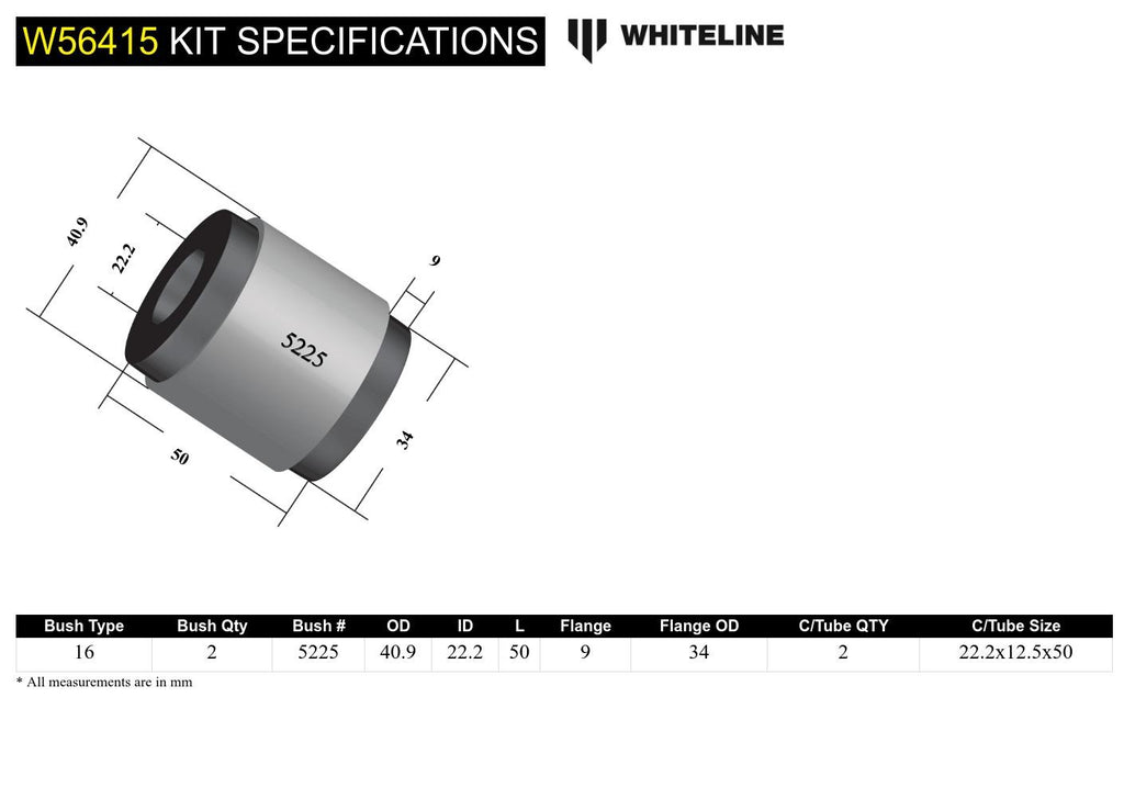 Boccole Whiteline attacco ammortizzatore al braccio anteriore per Mazda MX-5 ND — dettaglio 3