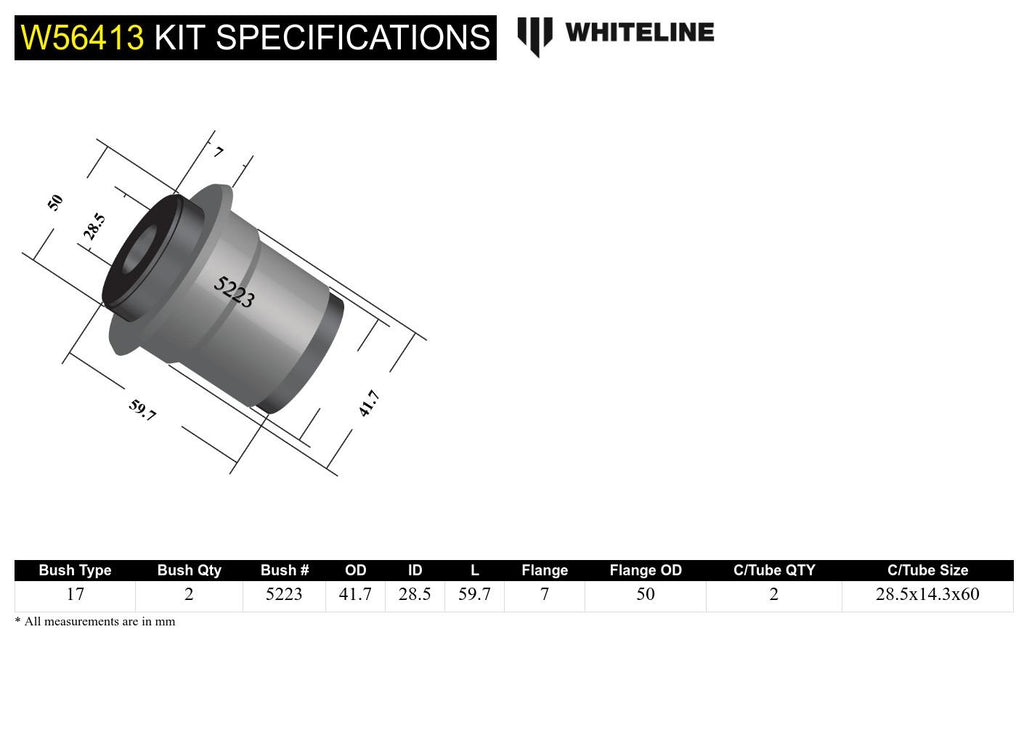 Boccole Whiteline braccio inferiore anteriore, attacco interno anteriore per Mazda MX-5 ND — dettaglio 3