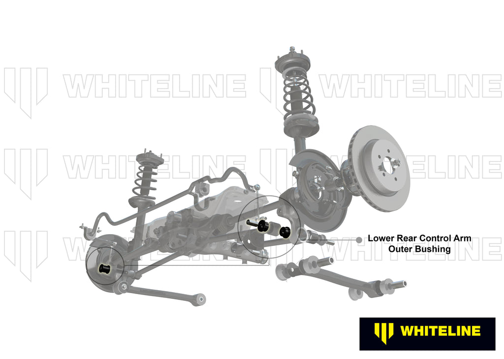 Boccole Whiteline braccio inferiore posteriore dell’asse posteriore, attacco esterno per Honda Civic MK8 FA/FD/FD2 — dettaglio 1