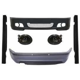 Body kit per BMW Serie 3 E46 berlina (1998-2004) paraurti con PDC Minigonne e Fendinebbia fumé trasparente M-Technik