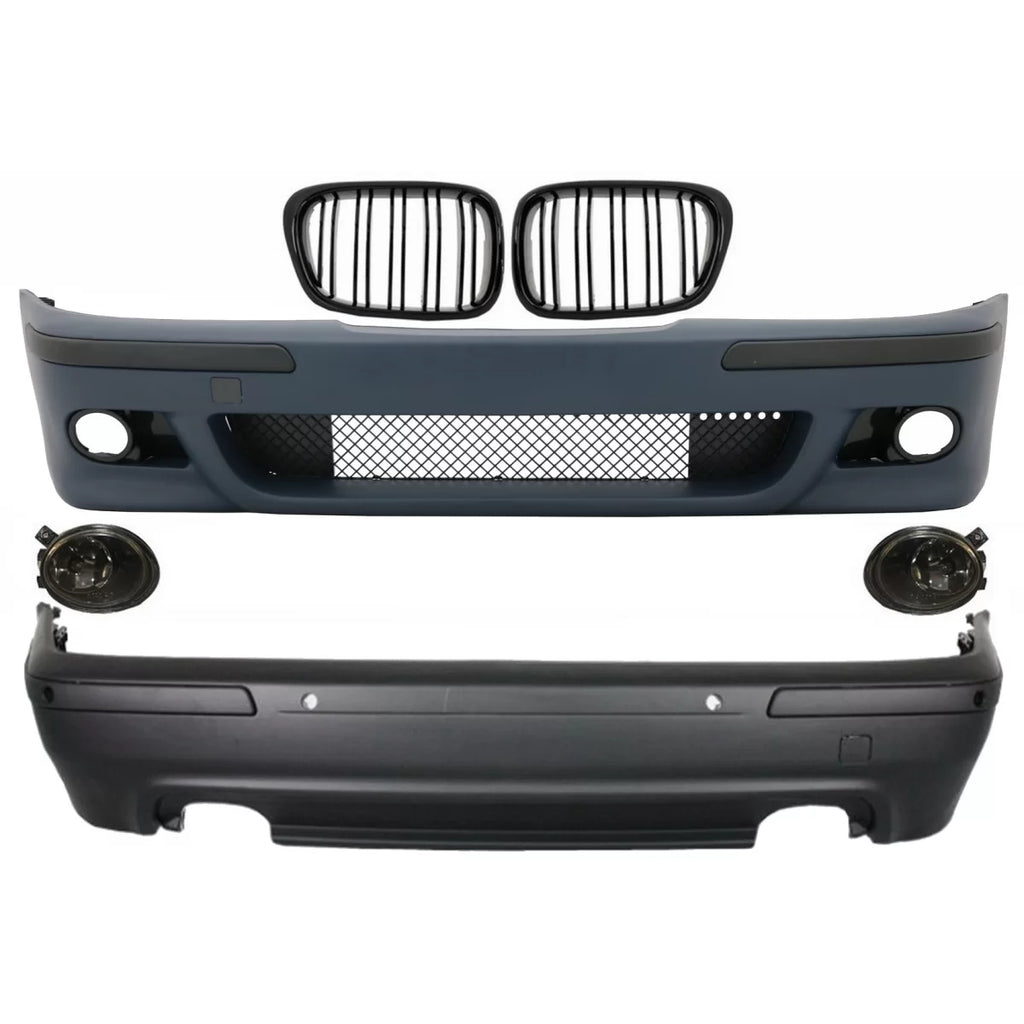 Body kit per BMW Serie 5 E39 (1997-2003) Doppia uscita M5 design con Fendinebbia fumé e Griglie centrali nere lucide