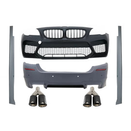 Body kit per BMW Serie 5 F10 (2011-2017) paraurti con Minigonne e doppio doppio Terminali di scarico Fibra di carbonio