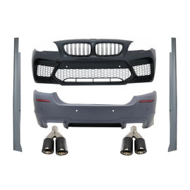Body kit per BMW Serie 5 F10 (2011-2017) paraurti con Minigonne e doppio doppio Terminali di scarico Fibra di carbonio