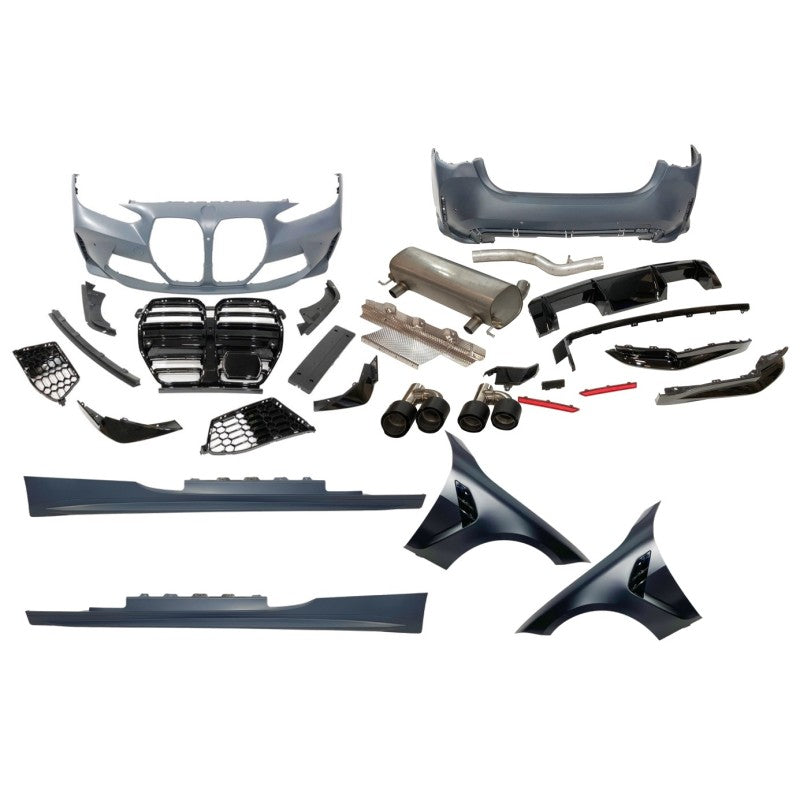 Body Kit BMW Serie 4 G22 Look M4 con Minigonne e Parafanghi BMW Serie 4 G22