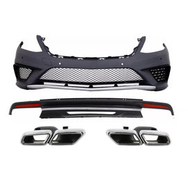 Body kit paraurti diffusore per Mercedes Classe S W222 Sport Line kit (2013-06.2017) Terminali di scarico S63 design