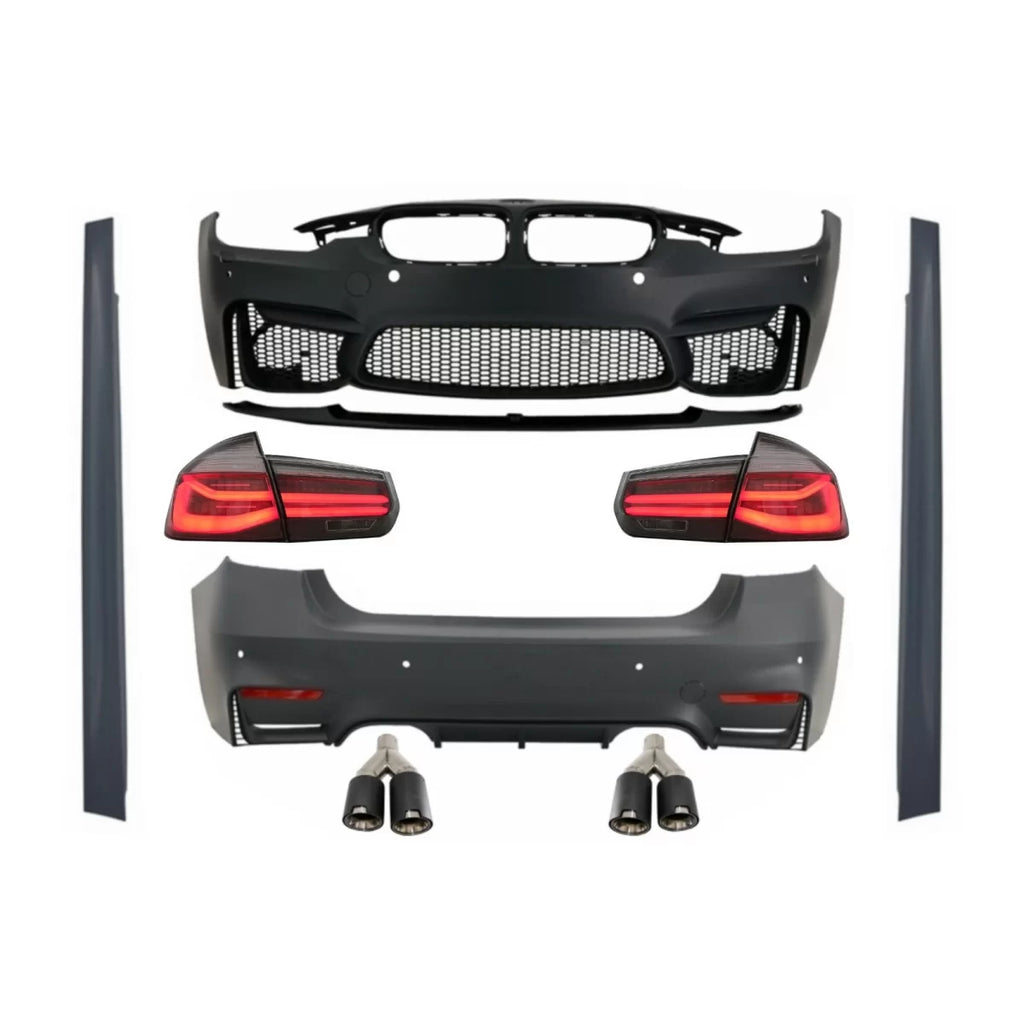 Body kit con doppio doppio Terminali di scarico per BMW Serie 3 F30 (2011-2019) e LED fanali posteriori Indicatori