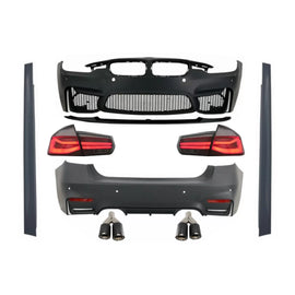 Body kit con doppio doppio Terminali di scarico per BMW Serie 3 F30 (2011-2019) e LED fanali posteriori Indicatori