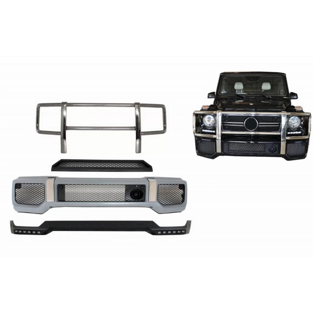 Body kit Paraurti anteriore con Bullbar Spoiler LED DRL estensione per Mercedes Classe G W463 (1989-2017)