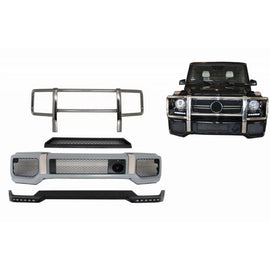 Body kit Paraurti anteriore con Bullbar Spoiler LED DRL estensione per Mercedes Classe G W463 (1989-2017)