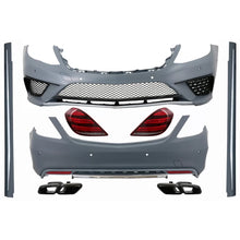 Carica l'immagine nel visualizzatore di Gallery, Body kit con Full LED fanali posteriori e Terminali di scarico nero per Mercedes Classe S W222 (2013-06.2017) S63 design