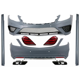 Body kit con Full LED fanali posteriori e Terminali di scarico nero per Mercedes Classe S W222 (2013-06.2017) S63 design