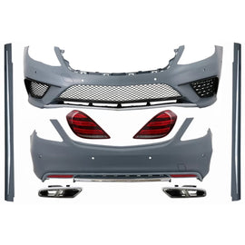 Body kit con Full LED fanali posteriori e Terminali di scarico cromato per Mercedes Classe S W222 (2013-06.2017) S63
