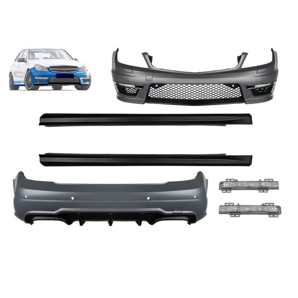 Body kit per Mercedes-Benz Classe C W204 07-14 C63 restyling A design stile con DRL