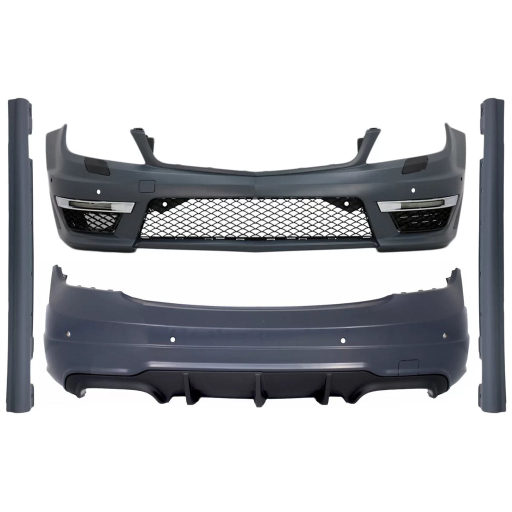 Body kit per Mercedes Classe C W204 (2007-2015) restyling C63 design con LED fari anteriori