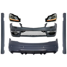 Body kit per Mercedes Classe C W204 (2007-2015) restyling C63 design con LED fari anteriori