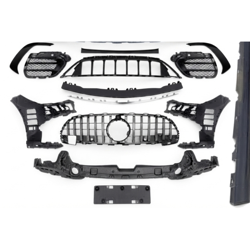 Body Kit Mercedes Classe C W206 4 Porte Look AMG C63 con Parafanghi in Alluminio Mercedes Classe C W206