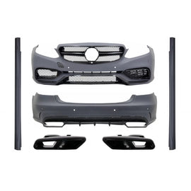 Body kit per Mercedes Classe E W212 restyling (2013-2016) con Terminali di scarico E63 design nero Exclusive Editon