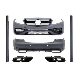 Body kit per Mercedes Classe E W212 restyling (2013-2016) con Terminali di scarico E63 design lucido nero Edition
