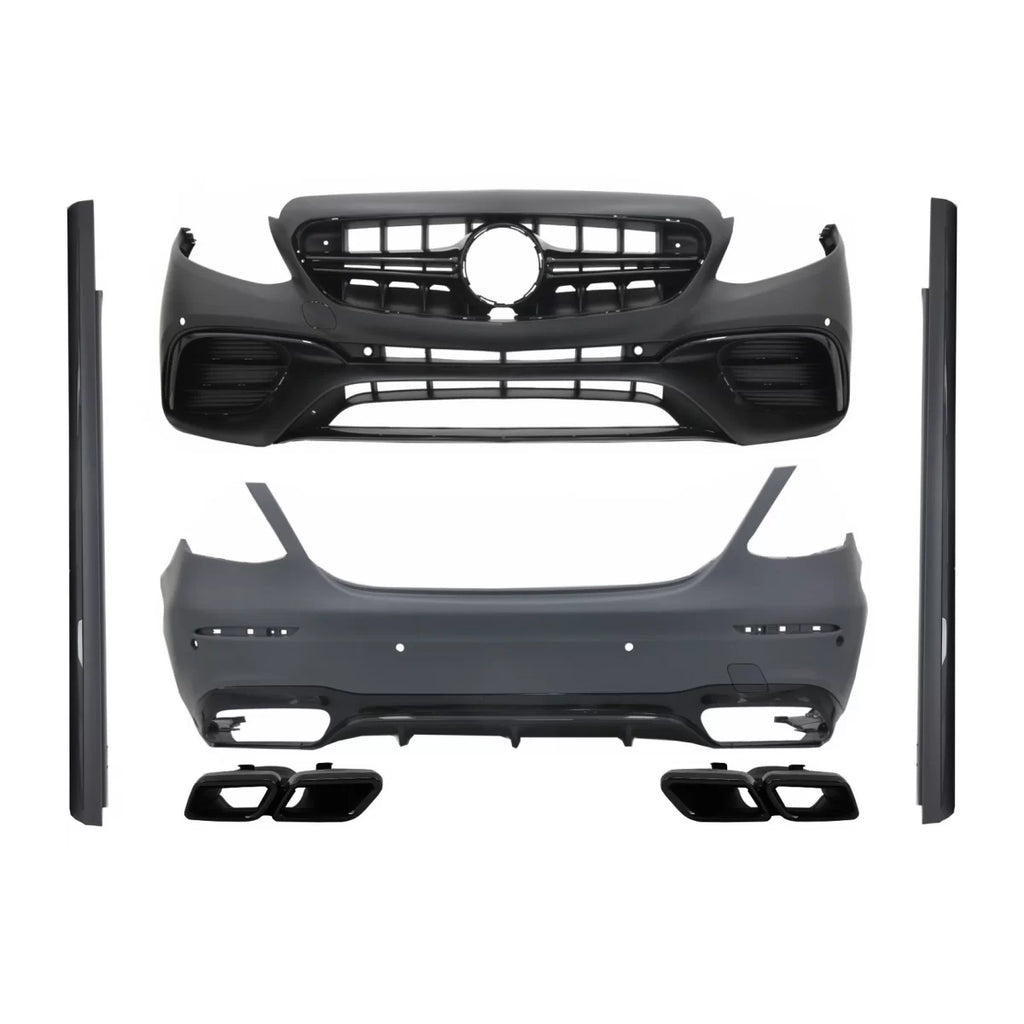 Body kit per Mercedes Classe E W213 (2016-2019) E63 design con Terminali di scarico nero
