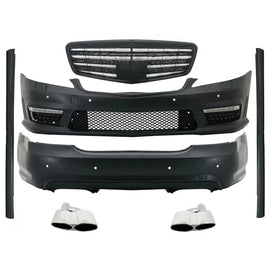 Body kit per Mercedes Classe S W221 (2005-2011) con Griglia anteriore Nero lucido e Terminali di scarico
