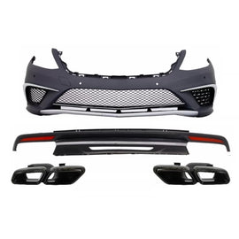 Body kit per Mercedes Classe S W222 Sport Line kit (2013-06.2017) S63 design con nero Terminali di scarico
