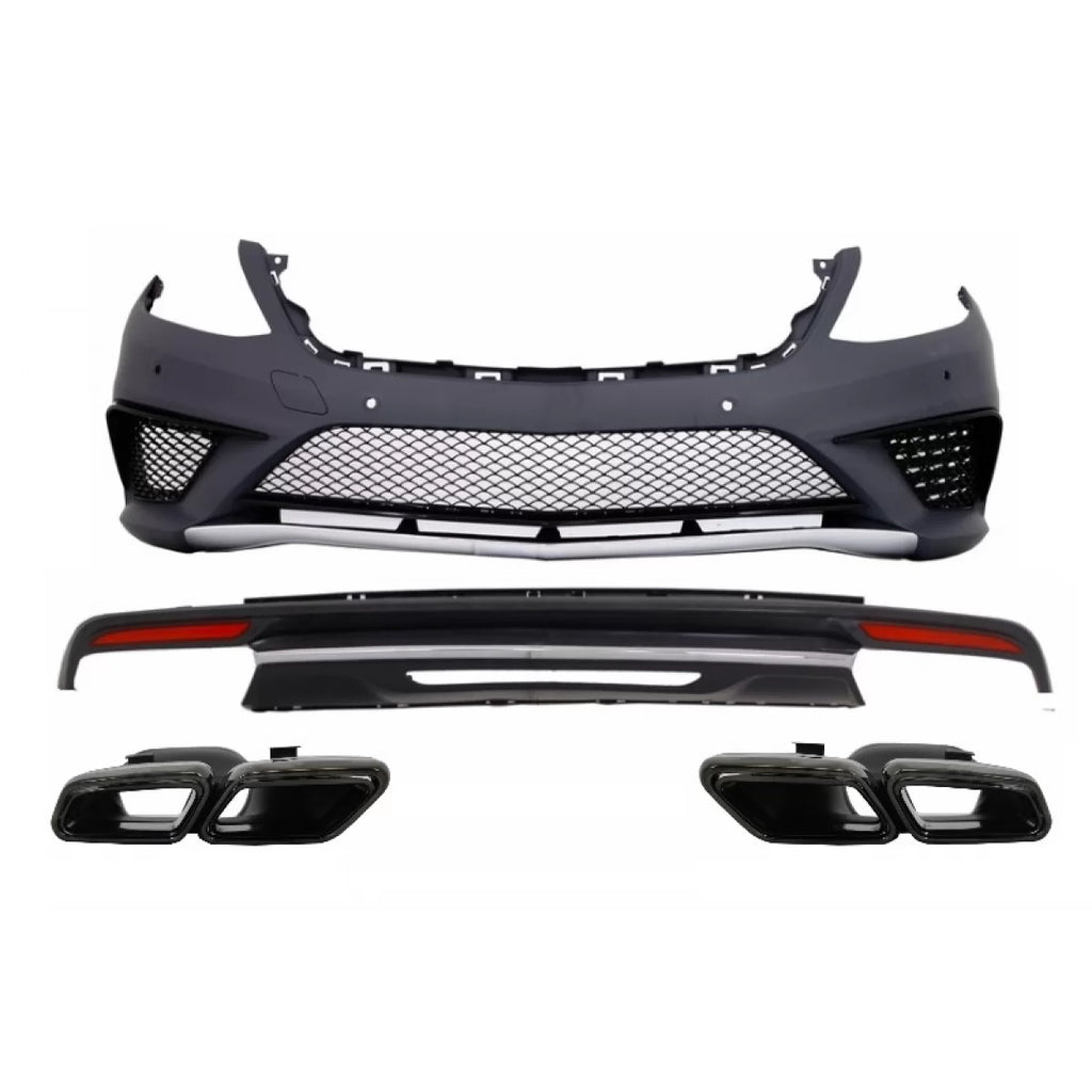 Body kit per Mercedes Classe S W222 Sport Line kit (2013-06.2017) S63 design con nero Terminali di scarico