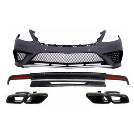 Body kit per Mercedes Classe S W222 Sport Line kit (2013-06.2017) S63 design con nero Terminali di scarico