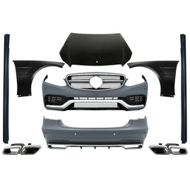 Body kit per Mercedes W212 Classe E restyling (2013 e successivi) E63 design con Terminali di scarico