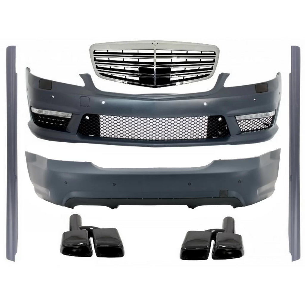 Body kit per Mercedes W221 Classe S (2005-2011) S63 S65 design con Griglia anteriore e Terminali di scarico