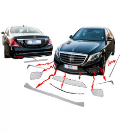Body kit kit Ornaments cromato Moldings per Mercedes Classe S W222 (2013 e successivi) S65 design