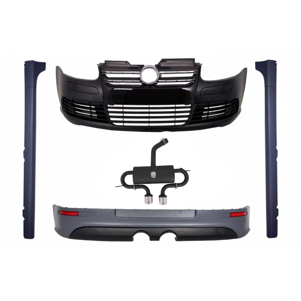 Body kit per VW Golf 5 V R32 Nero lucido griglia (2003-2007) con completo Sistema di scarico