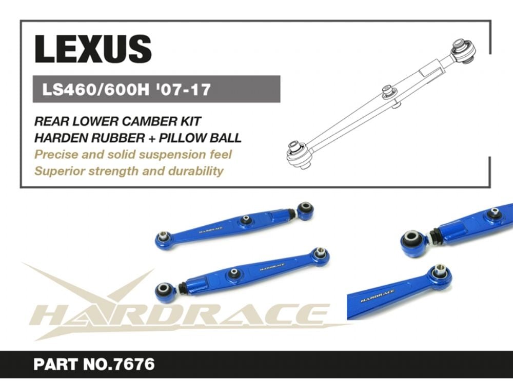 Bracci campanatura inferiori posteriori con boccole in gomma e snodi sferici Hardrace Lexus LS XF40 – 2 pezzi – foto 2