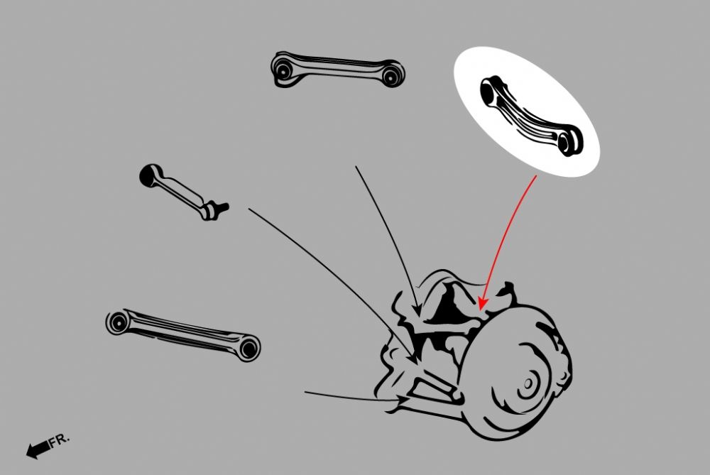 Bracci campanatura posteriori con boccole in gomma Hardrace Mercedes-Benz – 2 pezzi – foto 2