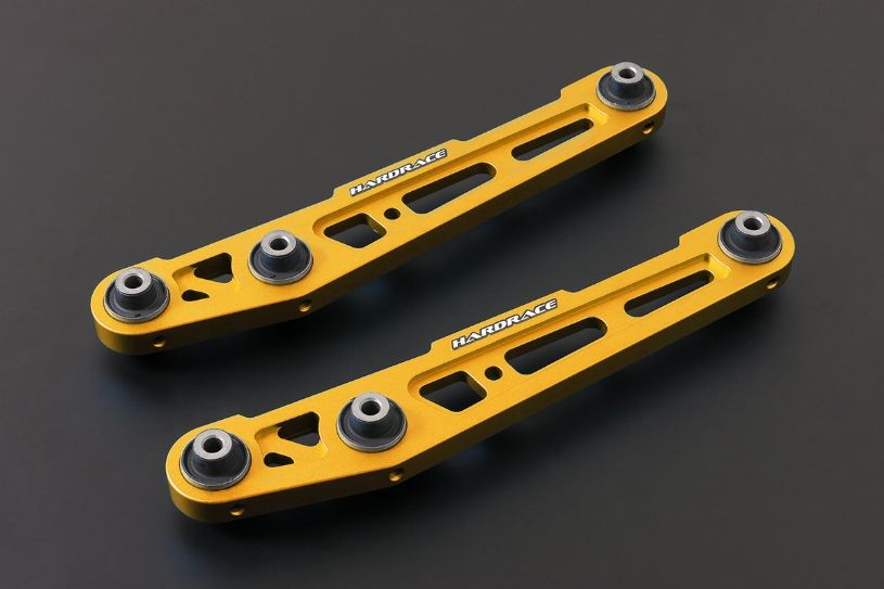Bracci inferiori posteriori in alluminio oro Hardrace Honda Civic, CRX e Integra – 2 pezzi – foto 1