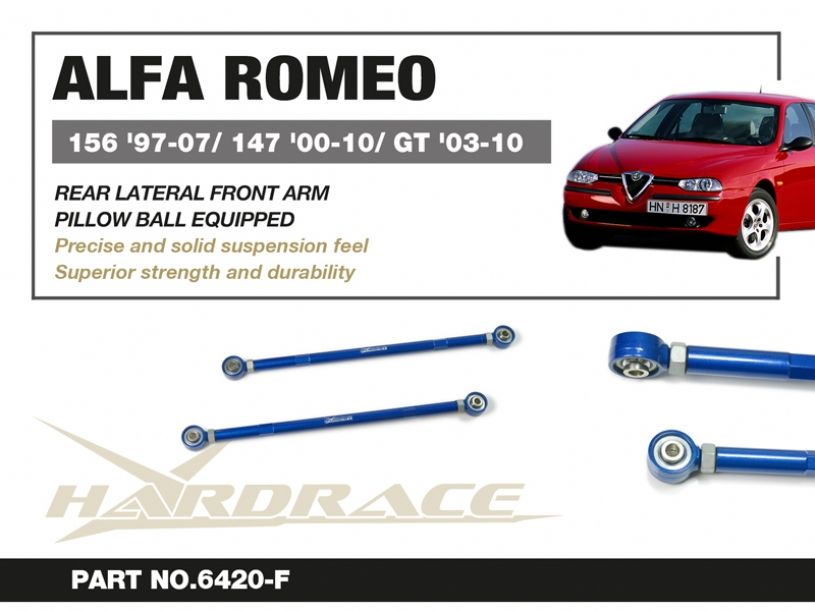 Bracci laterali posteriori regolabili con snodi sferici, lato anteriore Hardrace Alfa Romeo 147, 156 e GT – 2 pezzi – foto 2