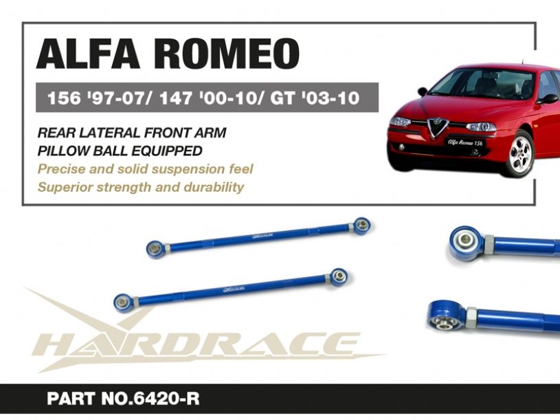 Bracci laterali posteriori regolabili con snodi sferici, lato posteriore Hardrace Alfa Romeo 147, 156 e GT – 2 pezzi – foto 2